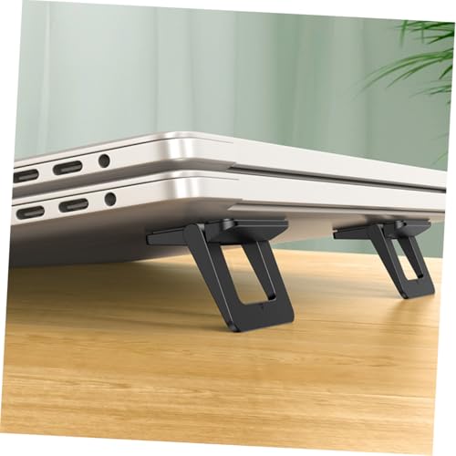 BESPORTBLE 2pcs Foldable Mini Notebook Stand Desktop Laptop Holder Ventilated Cooling Bracket for Portable Laptops and Tablets, Space-Saving Riser for Office and Travel Use