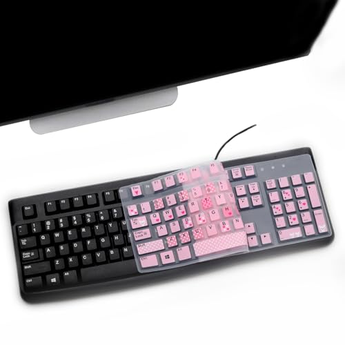 Keyboard Cover for Logitech K120 & MK120 Ergonomic Desktop USB Keyboard, Logitech K120 & MK120 US Layout Waterproof Anti-Dust Keyboard Skin-Lovly - color: Lovly