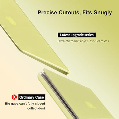Case for MacBook Neo 13 Inch, Crystal Citrus, Invisible Clasp Gap | Ultra Slim, Anti-Scratch, Plastic Hard Shell,Keyboard Skin, A18 Chip, Model A3404 - color: Crystal Citrus