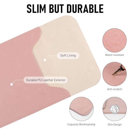 Allinside 11-12 inch Laptop Sleeve Case Compatible with MacBook Air 11 2010-2015/MacBook 12 2015-2017, Waterproof PU Leather Laptop Sleeve Bag Protective Vertical Case Cover, Pink - color: Pink, size: 11-12 in for Macbook Air 11/12/iPad