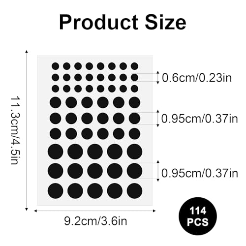 114 PCS Camera Blocking Stickers, 0.23in/0.37in/0.51in Stackable Webcam Cover Phone Camera Cover Cell Phone Cameras Blocker to Protect Your Privacy and Security