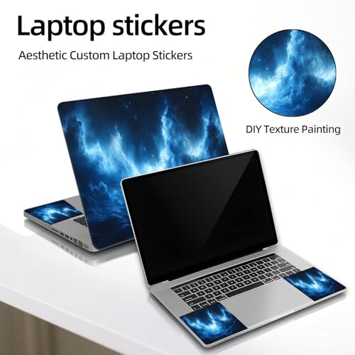 Universal Laptop Skin Sticker Decal, 12"-15.6" Aesthetic Vinyl Wrap, Cosmic Nebula Ocean Waves Waterproof Notebook Cover Art Protector for MacBook HP Dell Lenovo, Fits 13" 14" 15" 15.6" - color: Cosmic Nebula Ocean Waves