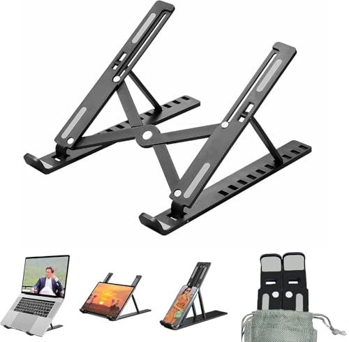 Adjustable & Foldable Laptop Stand | Portable Notebook & Tablet Holder | Portable, Notebook Holder, Tablet Holder