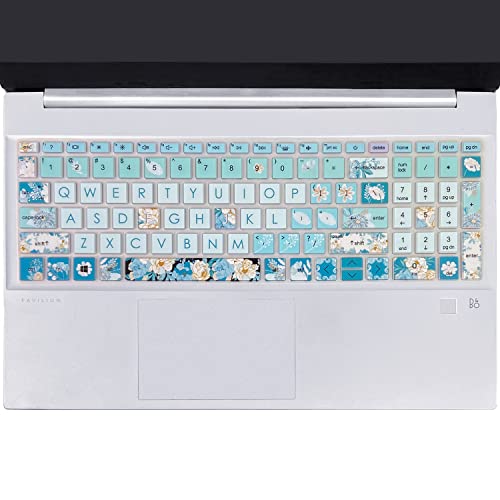 Silicone Keyboard Cover for 15.6 HP Laptop 15-fc 15-fd 15t-fd 15z-fc/HP Pavilion 15-eg 15t-eg 15-eh 15-er, 17z-ca 17-cn 17-cp 17z-cp Model Series,Peony - color: Peony