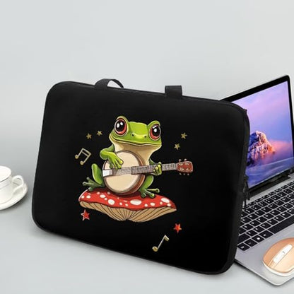 10 Inch Mushroom Frog Laptop Sleeve, Protective Tablet Case with Handle, Water Resistant Zipper Computer Carrying Bag Notebook Cover Messenger Briefcase for Travel/Business/School - color: Mushroom Frog, size: 10 Inch