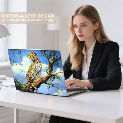 Universal Laptop Skin Sticker for 12/13/14/15.6 Inch Laptops, Reusable Vinyl Laptop Decal Cover, Waterproof Scratch Resistant Notebook Skin with 2 Wrist Pads,Leopard - color: Leopard