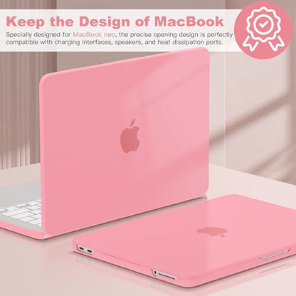 CISSOOK for MacBook Neo Case 13 inch 2026 Pink A3404 with A18 Pro Chip | 5in1 Set Hard Shell Case, A18 Pro Chip, Keyboard Cover, Screen Protector, Scratch Resistant, Ultra-Thin, for Office & Travel - color: Matte Pink