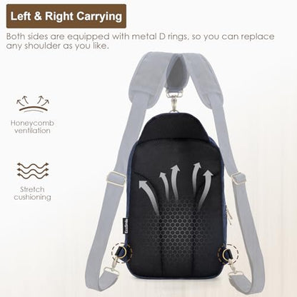 Canvas Messenger Bag Sling Bag Crossbody Shoulder Bag for Men Women Travel Work Satchel Bags - color: Blue-b