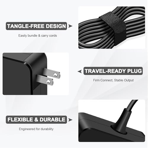 65W USB C Charger Compatible with Lenovo Thinkpad/Yoga/Chromebook/IdeaPad, Mac Book Pro, Huawei Matebook, Dell Latitude, HP Spectre, Acer Chromebook, Asus Zenbook Laptop Type C Power Supply Adapter