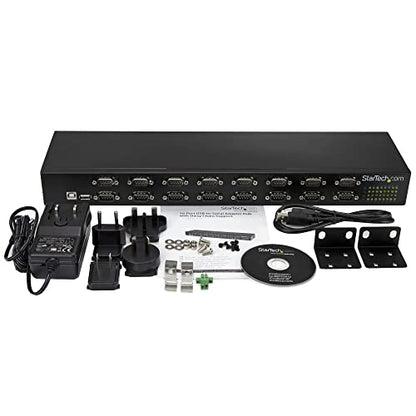 StarTech USB to Serial Hub, 16-Port, USB to RS232 Hub, TAA (ICUSB23216FD) | COM Port Retention, Rack Mount and Daisy Chainable - style: 16-Port
