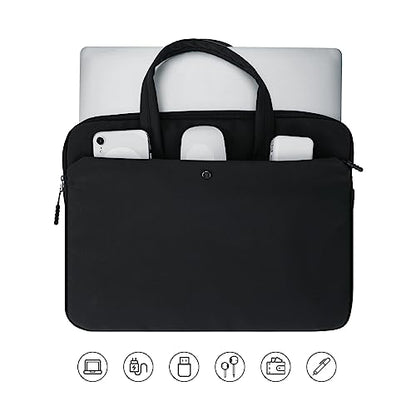 14 Inch Laptop Sleeve Case Carrying Padded Bag with Handle, Black | Compatible with 14 Inch Macbook Pro M1 M2 M3 M4 M5 Laptop Computer, Slim Lightweight Protective Computer Portable Bag - color: Black, size: 14 Inch