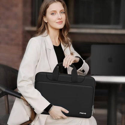 MOSISO 360 Protective Laptop Bag 15.6 inch, 15-16 inch Computer Bag | Compatible with MacBook Air 15 inch/Pro 16 inch, HP,Dell,Lenovo,Asus, Laptop Carrying Case with Strap&Handl, Black - color: Black, size: 16 inch