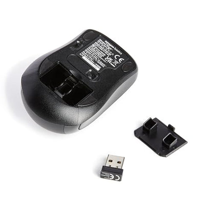 Amazon Basics 2.4 GHz Wireless Optical Computer Mouse with USB Nano Receiver, Portable, No Wires, Smooth Tracking, Multi-Device Compatibility, Black - color: Black, style: 1-Pack