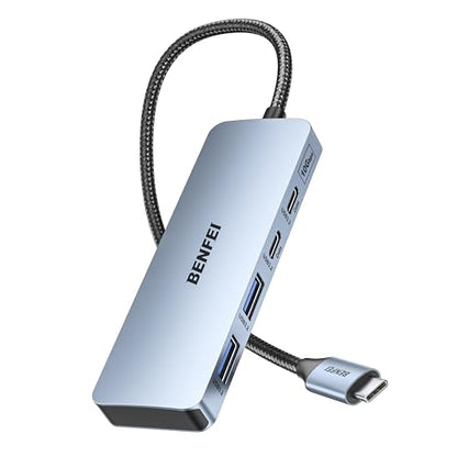BENFEI USB C Hub 10Gbps, 4 Ports USB 3.2 Adapter with 2*USB-C and 2*USB-A 3.2 Ports Compatible for MacBook Pro/Air M2 M1, iPad, Dell, HP, Samsung(Not Support Monitor)