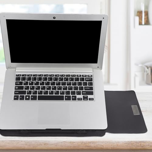 Alipis Laptop Sleeve with Stand and Cable Strap 15-inch Portable Laptop Case Bag Set, Protective Storage Pouch with Mouse and Data Line Compartments, Black, Travel Carrying Organizer