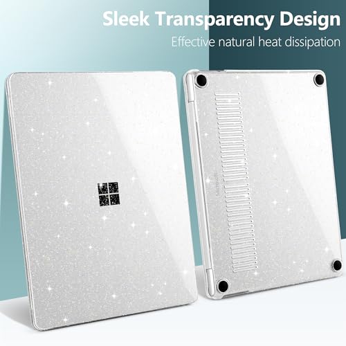 Shiny Crystal Clear Case for Microsoft Surface Laptop 13-Inch Copilot+ PC 2025 2026 for Business – Sparkling Protective Shell, Slim Lightweight Design with Scratch Protection, Clear - color: Clear