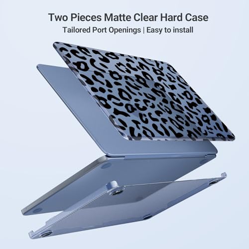 MOSISO Leopard Grain Hard Case Compatible with MacBook Neo 13 inch 2026 Release Model A3404, 3 in 1 Crack-Resistant Protective Hard Shell Case&Keyboard Cover&Screen Protector, Indigo - color: Indigo