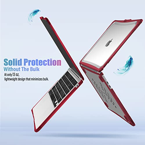 IBENZER Hexpact Protective MacBook Air 13 inch Case M5 2026 M4 2025 M3 M2 2024-2022 A3449 A3240 A3113 A2681, Heavy Duty Case & KeyboardCover & ScreenFilm, Wine Red, HPE-KK-WR+2 - color: Wine Red