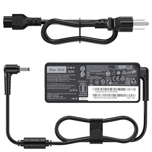 Charger Compatible with Lenovo Ideapad 1 3 65W 4.0*1.7mm Tip Adapter | Compatible with IdeaPad 1 3 5 330-14, 330-15 330-17 510-15 330s-14 330s-15 4 5 6, 110 510 520 530s Yoga 710s S145 S340 710