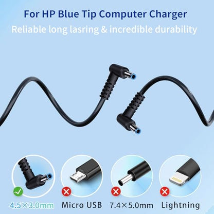 45W Smart Blue Tip Power Adapter for HP Computer AC Adapter Power Cord