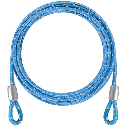 0.13IN Security Steel Cable 4/6/10/15FT Lengths Bike Lock Cable, Cable Rope, Stainless Steel Cable with Loops for Safety and Security - color: Blue, size: 15ft（1Pack）