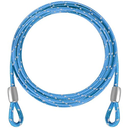 0.13IN Security Steel Cable 4/6/10/15FT Lengths Bike Lock Cable, Cable Rope, Stainless Steel Cable with Loops for Safety and Security - color: Blue, size: 15ft（1Pack）