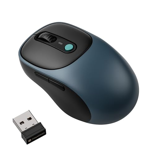 Keychron BM24 Portable Wireless Mouse, 2400 DPI Quiet Clicks, 2.4 GHz/Bluetooth 5.2/Wired with Programmable Buttons, Long Battery Life for Laptop PC/Mac/Windows - Space Gray - color: Space Gray