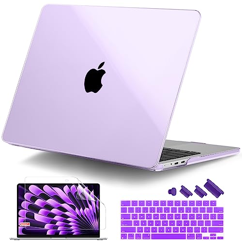 for MacBook Air 15 Inch Case M5 M4 M3 M2 (2026-2023) A3448 A3241 A3114 A2941, Protective Hard Shell Cover Compatible with Touch ID & Liquid Retina Display - Crystal Purple - color: Crystal Purple