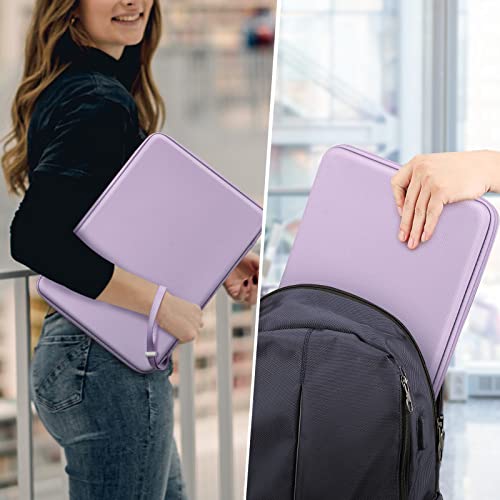 FINPAC 15.6-inch Hard Laptop Sleeve Case Lilac + Travel Electronic Bag Pink