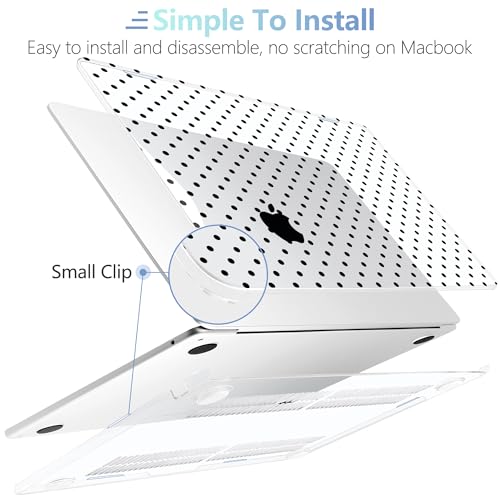 MEEgoodo for M5/M4/M3/M2 MacBook Air 15 inch Case 2026 2025 2024 2023, Case Fit Model (A3448/A3241/A3114/A2941) for MacBook Air 15.3 inch, Poka Dot Black - color: Poka Dot Black