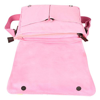 Canvas Cute Cat Kitty Messenger Bag Girls Crossbody Bag Shoulder Bag Cute Satchel School Bag - color: Pink