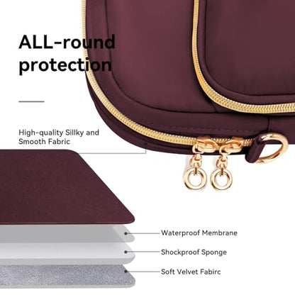 Laptop Case Bag Women Men Computer Sleeve Compatible with MacBook/Dell/HP/Acer/ASUS, Waterproof Shoulder Carrying Briefcase, Red, 17-17.3 Inch - color: Wine Red, size: 17.3 inch