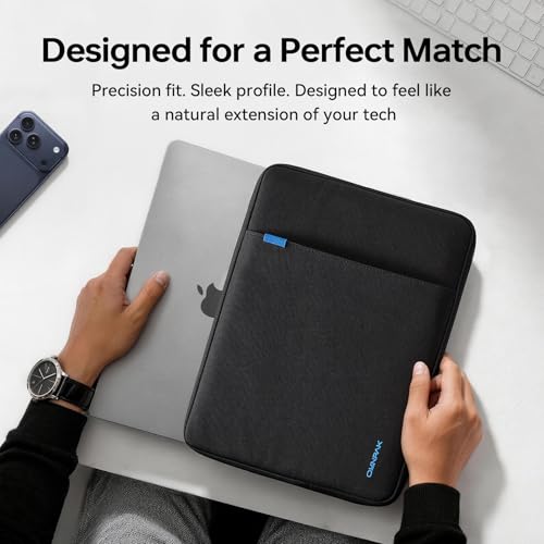 Omnpak Laptop Sleeve for 14" MacBook Pro M5-M1 Pro/Max, Shockproof | Protective Case with Accessory Pocket and YKK Ziper,Water-Resistant, 360° Shockproof Cover - size: 14-inch for MacBook Pro