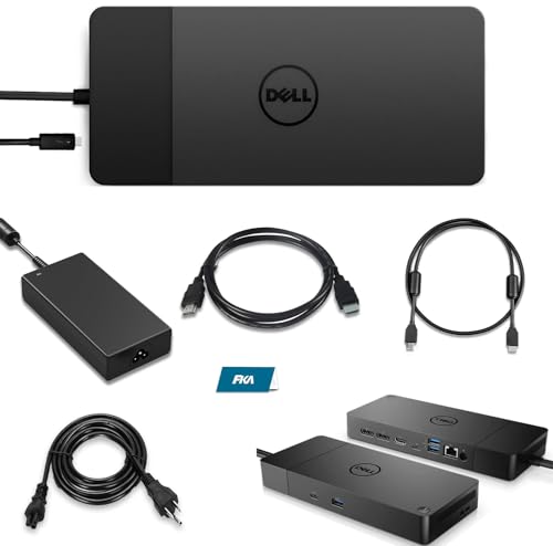 WD19S Dell Docking Station, USB-C/USB-A Dock WD19S, 130W Power Adapter + 90W Power Delivery, with FKA HDMI and DP Cable, Support Dual/Triple Monitor & 4K Displays, New - 3 Year Warranty - style: WD19S-130W
