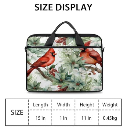 Laptop Shoulder Bag for Women Men, Waterproof Computer Case Messenger Bag Briefcase for Business Office Travel - color: Red Bird Floral