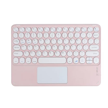 Wireless Bluetooth Keyboard with Touchpad 10inch Portable Rechargeable Slim Keyboard for iPad Pro/iPad Air/iPad 9.7/iPad 10.2/iPad mini and Other iOS Android Windows Devices(Pink) - color: Pink 1