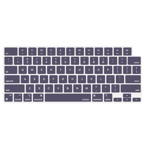 MOSISO Keyboard Cover Skin Compatible with MacBook Air 15 inch M3 A3114 M2 A2941/Air 13.6 A3113 A2681/Pro 14/16 M4 M3 M2 M1, Dahlia Purple - color: Dahlia Purple