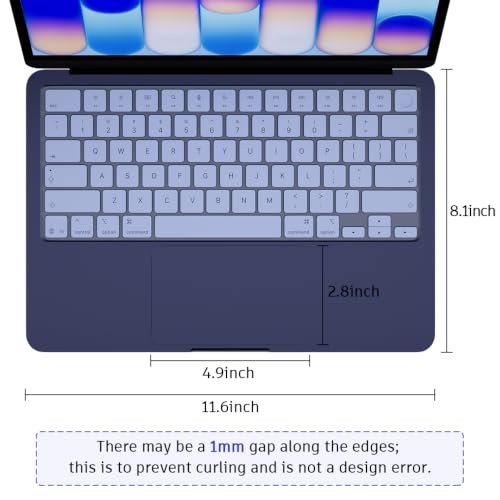 Palm Rest Decal for MacBook Neo Vinyl Skin | Scratch-Resistant Vinyl Skin with Trackpad Protector,Removable Fingerprint-Resistant Keyboard Edge Skin (Blue) - color: Blue