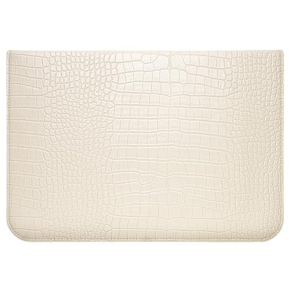 MOSISO Laptop Case 13 inch, 13 inch Laptop Sleeve Compatible with MacBook Neo 13 A18 Pro A3404 Air M4 M3 M2 M1 2026-2018 / Pro M2 M1 2026-2016, Crocodile Grain PU Leather Flap Case Bag, Beige - color: Beige, size: 13 inch