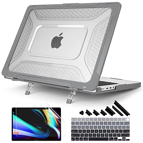 Batianda Extreme Heavy Duty Case for MacBook Pro 14 inch 2026-2021, Grey | Fits M5/M4/M3/M2/M1 Pro Max Chip, Honeycomb Rugged Matte Shell with Shock-absorbing Corners, Max Cooling & Stability - color: Grey