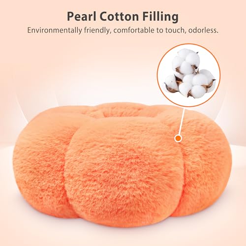 CreaDream Pumpkin Tablet Pillow Stand, Adjustable Pillow Stand for Lap Bed | Detachable Snack Bowl, Fits 4.7"-13" Kindle, Tablets, iPad, Soft Plush Fabric, for Reading and Relaxation on Bed, Couch - color: Orange