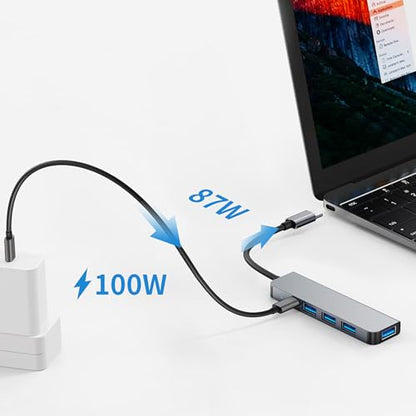 USB Hub Multi USB Splitter 5Gbps USB 3.0 Port Extender Hub with 4 Ports, USB Extension Cable Super Speed HUB Splitter Expansion for Mouse Flash Drive Keyboard Mobile Hard Disk Drive Gifts