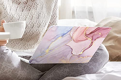 DONGKE Compatible with MacBook Air 13 inch Case 2021 2020 2019 2018 Release A2337 M1 A2179 A1932 with Retina Display & Touch ID, Plastic Hard Shell & Keyboard Cover - Marble - color: Marble