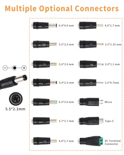 108W Universal Power Supply 9V 12V 14V 15V 16V 18V 19V 20V 24V 30V 36V Adjustable Variable AC/DC Adapter with Voltage Displays, 100V-240V AC to DC 9V~36V Converter 0.5A 1A 1.2A 1.5A 2A 2.5A 3A Max - style: 9-36V 3A 108W