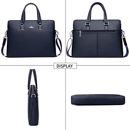 FSD.WG]Business Bag Leather Briefcase Shoulder Laptop Business Bag for Men - color: Blue