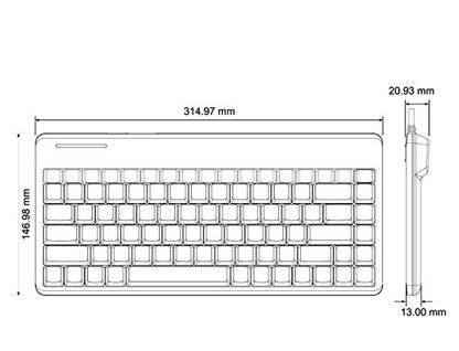 Perixx PERIBOARD-409H Wired USB Mini Keyboard with 2 USB Hubs, Black, US English Layout - style: USB with Hubs