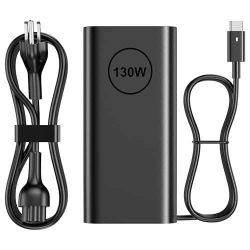 130W USB C Laptop Charger Compatible with Dell XPS 15 17 2in1 9575 9500 9520 9700 Precision 3560 5550 5530 5750 5560 5570 Latitude 9510 9410 7210 7310 7410 5510Type C AC Adapter Power Cord