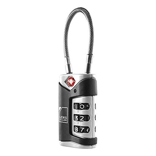 4014648 Lewis N Clark Travel Sentry Cable Lock 2 Pack Black - color: Black, size: 2 Pack