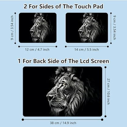Universal Laptop Skin Sticker with 2 Wrist Pad Skins, Waterproof Scratch Resistant Vinyl Laptop Cover Decal, Cut to Fit for 11–15.6 Inch MacBook HP Dell Lenovo, Black Lion - color: Black Lion