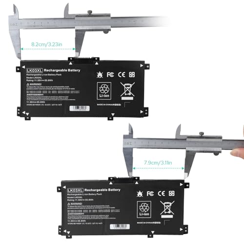 LK03XL Battery for hp Envy x360 Convertible 17m-ae0xx 17-bw 17m-ae111dx 15m-bp1xx 15m-cn0xxx 15-cn0xxx 15m-cp0xxx 15m-cn0012dx 15m-cn0011dx for HP Envy X360 Convertible 17-AE 17M-AE 17-BW 17-CE 17M-CE - size: 7.87x3.93x0.27inch LK03XL